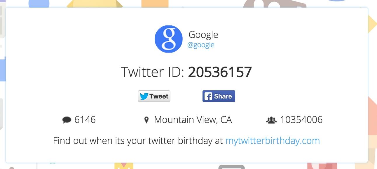 find twitter id