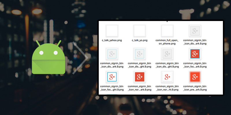 Get png icons from Android Icon Pack