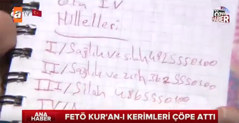 Turkish TV Channel claims that found secret coup codes, which actually are Grand Theft Auto IV cheat  codes